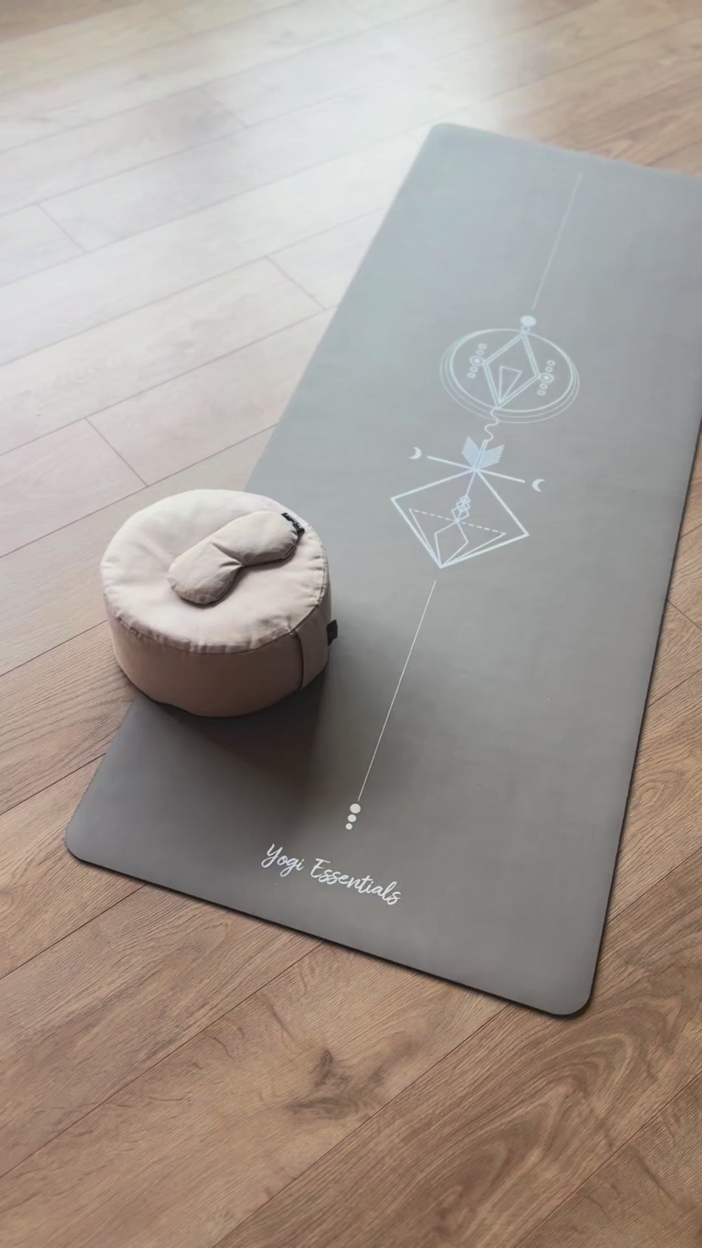 Natural Rubber Yoga Mat - Mandala - Milk Tea