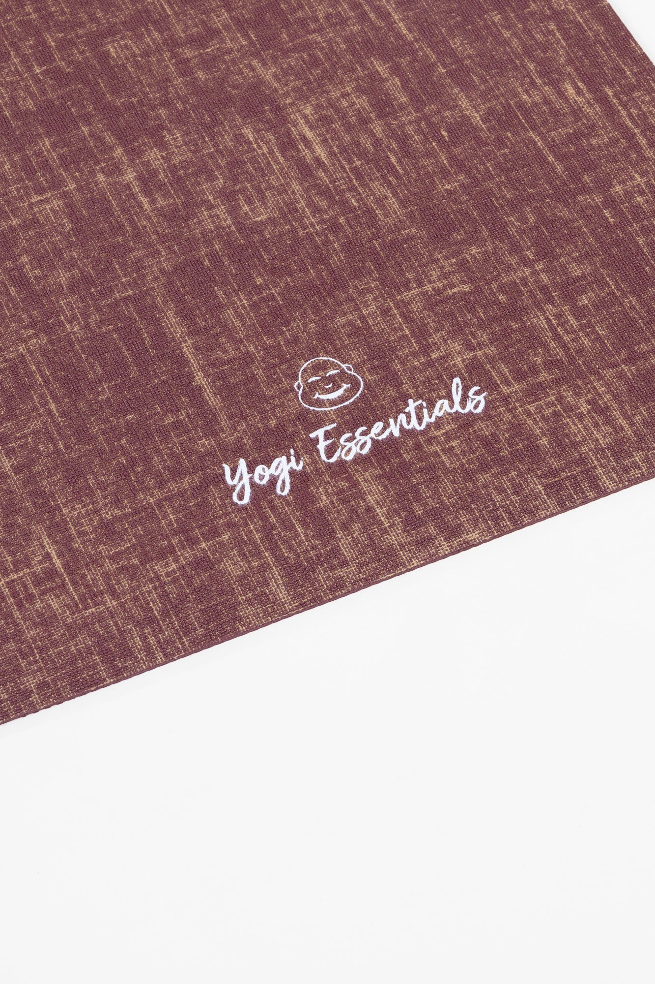 Yogi Essentials Yoga- en pilatesmatten Jute Eco Yogamat Logo - Bordeaux