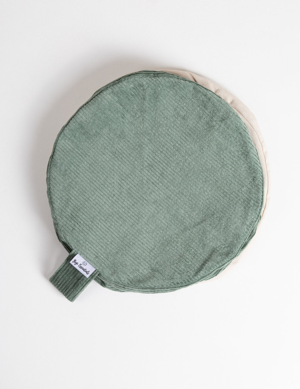 Yogi Essentials Meditatiekussen Losse Hoes - Ribstoffen Meditatiekussen - Sage