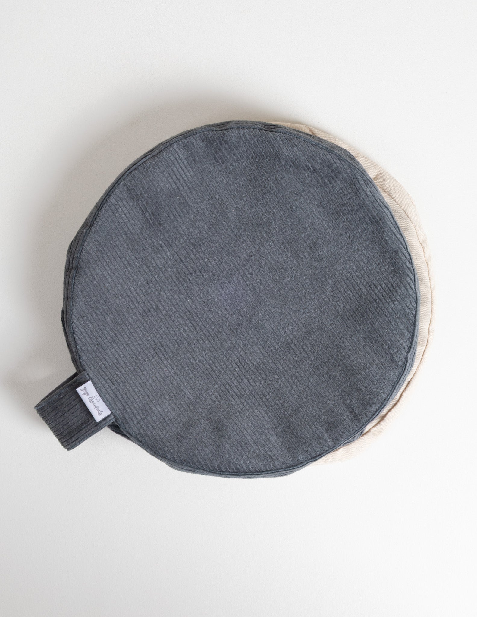 Yogi Essentials Meditatiekussen Losse Hoes - Ribstoffen Meditatiekussen - Smoke