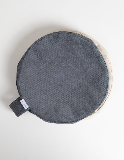 Yogi Essentials Meditatiekussen Losse Hoes - Ribstoffen Meditatiekussen - Smoke