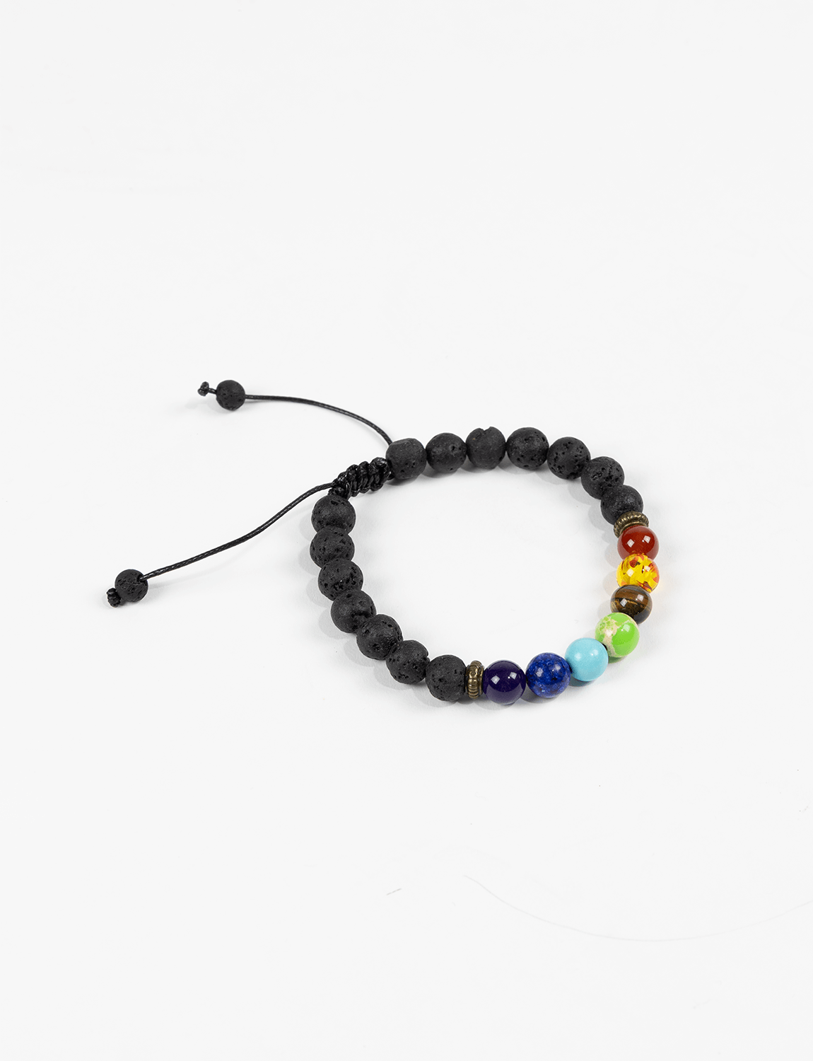 Yogi Essentials Armbanden Yoga Armbandje Lava Steen Met 7 Chakra's