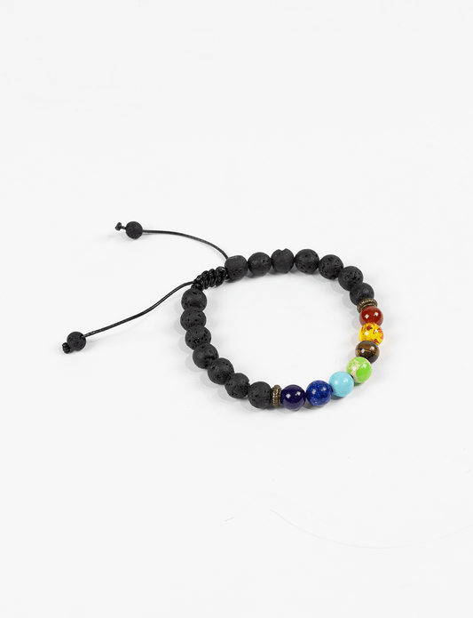 Yogi Essentials Armbanden Yoga Armbandje Lava Steen Met 7 Chakra's